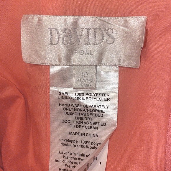 David’s Bridal Coral Reef Dress Sz 10 - Picture 9 of 10